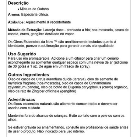 Mistura De Óleo Spice Cider Now Foods 30 Ml Importado - Imagem 4