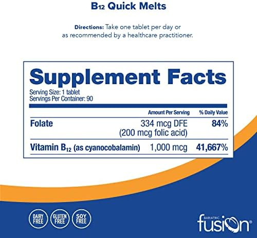 Vitamina B-12 Marca Bariatric Fusion 1000 Mcg, 90 Comprimido - Imagem 2