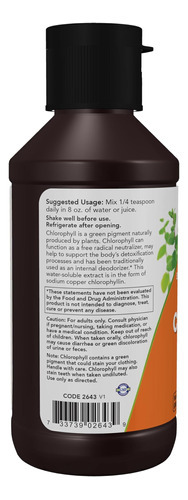 Suplementos Now Foods, Clorofila Líquida Extra Forte, Sem Sa - Imagem 2