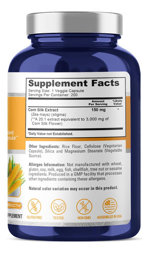 Extrato De Seda De Milho Nusapure 3.000 Mg Por Cápsula - 200