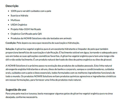 Glicerina Vegetal Orgânica Now Foods 237 Ml Importado 4un - Imagem 6