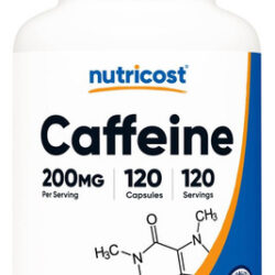 Pílulas De Cafeína De Nutricost 200mg, 120 Cápsulas - Sem Gl