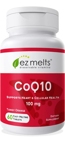 Suplemento De Coq10 Dissolúvel Ez Derrete 100 Mg, Sem Açúca