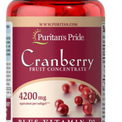 Puritans Pride Cranberry Fruit Concentrate Plus Vitamina D3-