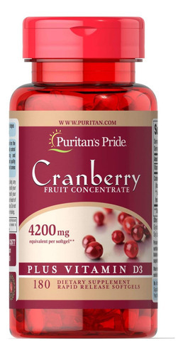Puritans Pride Cranberry Fruit Concentrate Plus Vitamina D3-