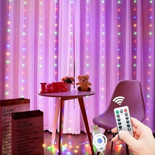 Cortina Led Decorativa Luz Branca De Controle Remoto 3x3m - Imagem 6