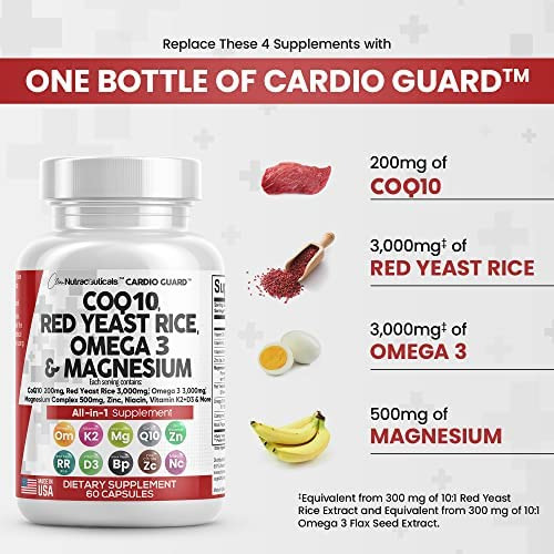 Coqmg Levedura De Arroz Vermelho 3000mg Omega Mg Complexo De - Imagem 3
