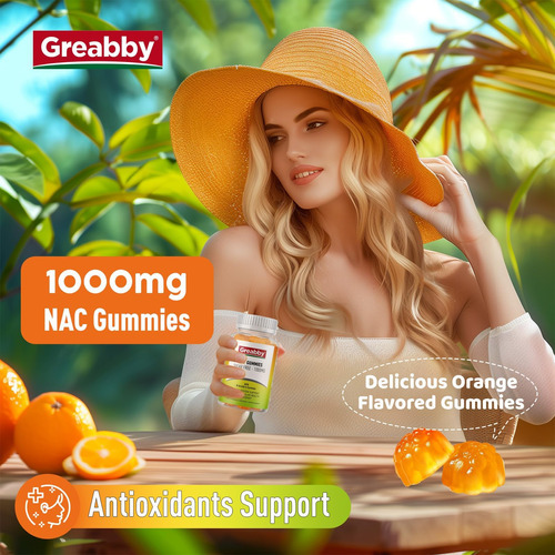 Greabby Nac Gummies Sem Açúcar, Suplemento De N Acetil Ciste - Imagem 6