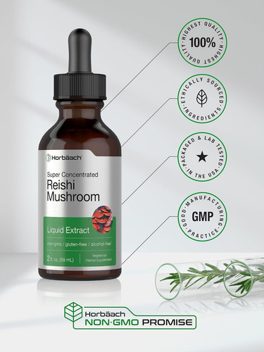 Suplemento De Cogumelo Horbäach Reishi | Extrato Líquido De - Imagem 5