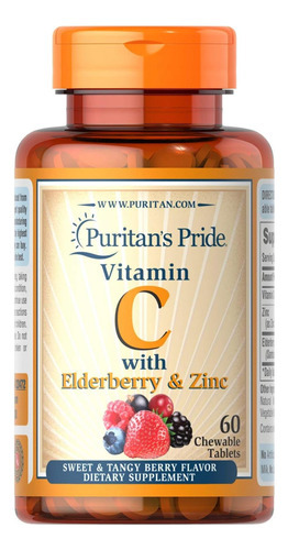 Puritans Pride Vitamina C Com Sabugueiro E Zinco Para Suport