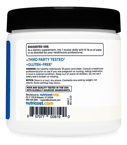 Bcaa Em Pó Nutricost Sem Sabor 30 Porções 180g - Imagem 5