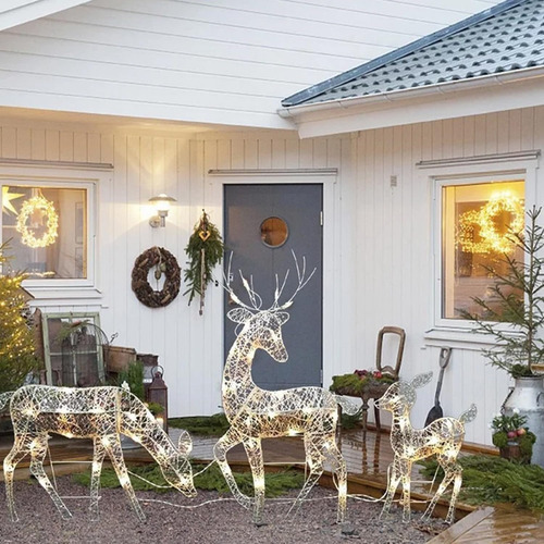 X Grande Rena De Natal* 3 Conjuntos De Iluminação De Jardim - Imagem 8