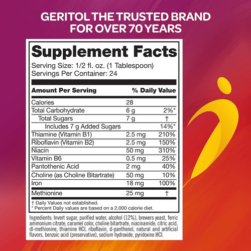 Geritol, Suplemento Líquido De Vitaminas E Ferro, Suporte En - Imagem 5