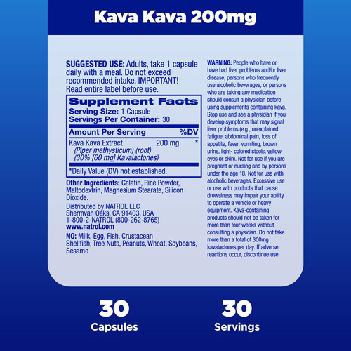 Natrol Mood & Stress Kava Kava 200mg, Suplemento Dietético P - Imagem 5