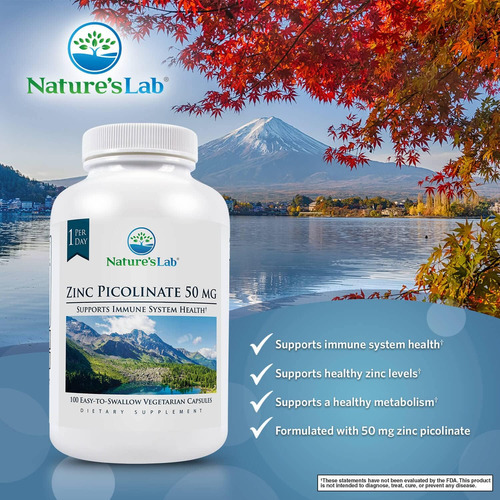 Natures Lab Picolinato De Zinco 50mg - Suplemento De Zinco - Imagem 2