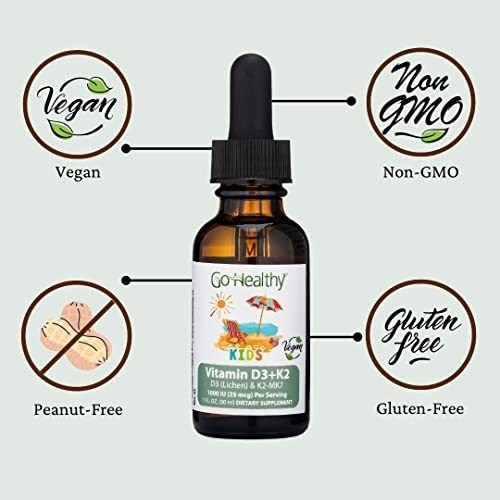Go Healthy Kids Vitamina D3 E K2, 1000 Ui, Gotas Líquidas Ve - Imagem 3