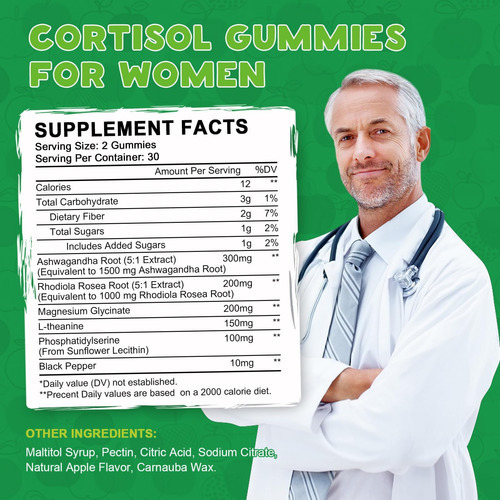Lucnvem Cortisol Suplementos Gomas Para Mulheres, Magnésio A - Imagem 7