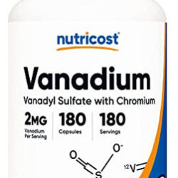 Suplemento Nutricost Vanádio + Cromo 2 Mg 180 Cápsulas