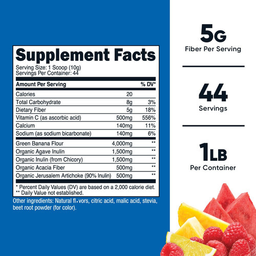 Fibra Prebiótica Em Pó Nutricost Fruit Punch 454g - Imagem 3