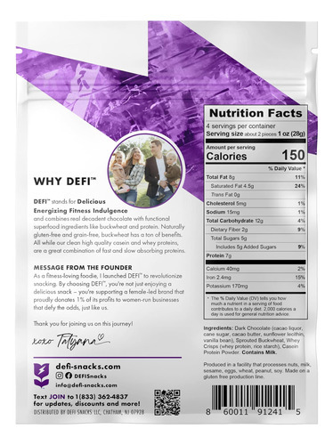 Defi Bites De Superfood Crispy, Proteína 26g, 4oz (chocolate - Imagem 2
