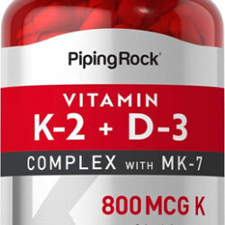 Piping Rock Vitamina K2 Mk7 Com D3 | 180 Cápsulas | Complexo