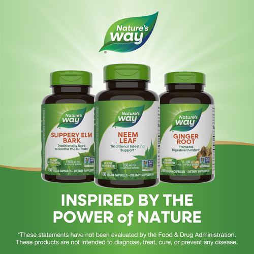 Folha De Neem Herbal Da Natures Way, Suporte Intestinal Trad - Imagem 7