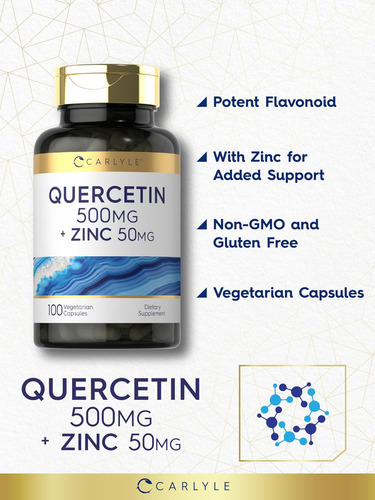 Cápsulas De Carlyle Quercetina 500mg | Com 50mg De Zinco | 1 - Imagem 4