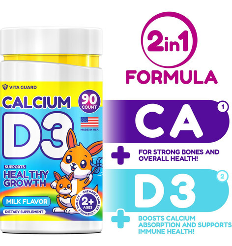 Comprimidos Mastigáveis ??vita Guard Calcium D3 Para Criança - Imagem 6
