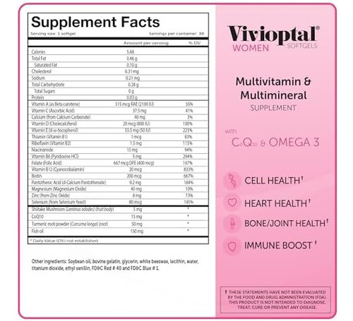 Vivioptal Women 30 Softgels - Suplemento Multivitamínico E M - Imagem 6