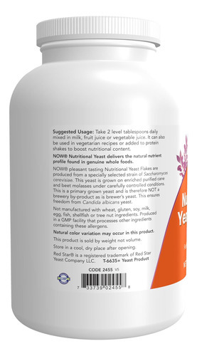 Suplementos Now Foods, Flocos De Fermento Nutricional, Forti - Imagem 3