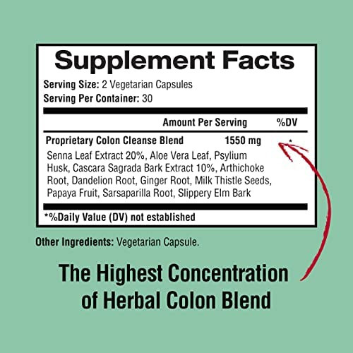 Mi Nutrition Colon Cleanse, Colon Detox, All Natural Formula - Imagem 2