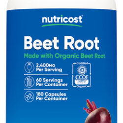 Suplemento Nutricost Raiz De Beterraba 2400mg 180 Cápsulas