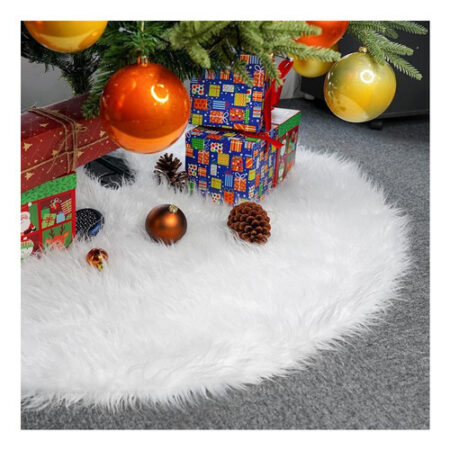 Saia Árvore Natal Frisado Floco Neve 120cm Branco Decoração — foto 16 Saia Árvore Natal Frisado Floco Neve 120cm Branco Decoração — foto 16