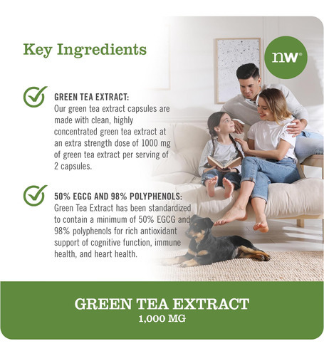 Cápsulas De Extrato De Chá Verde Naturewise 1000 Mg - 50% Eg - Imagem 2