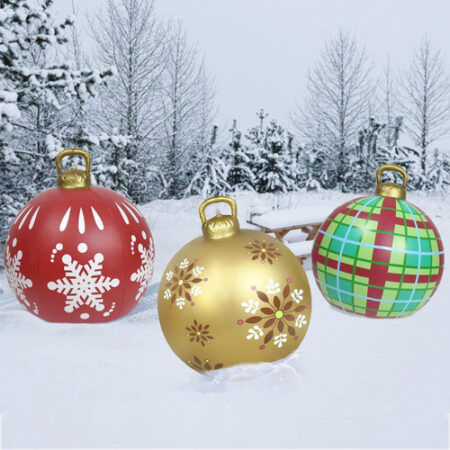 Enfeites De Bola Decorados De Natal Infláveis De Pvc Grandes - Imagem 50