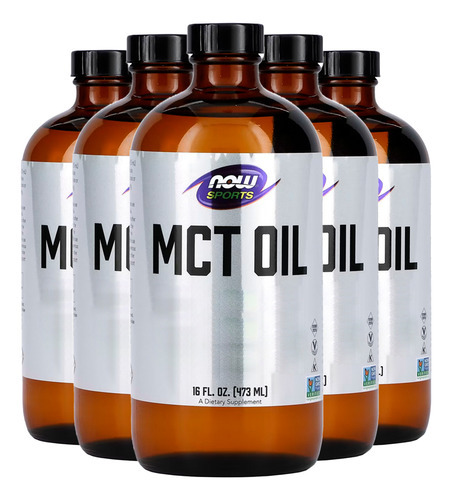 Óleo Mct Líquido Now Foods Sports 473ml Puro Importado 5un