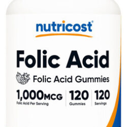Suplemento De Gomas De Ácido Fólico Nutricost 1mg 120 Porçõe