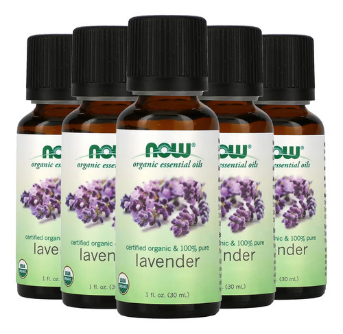 Óleo De Lavanda Now Foods 30 Ml Orgânico Importado 5un