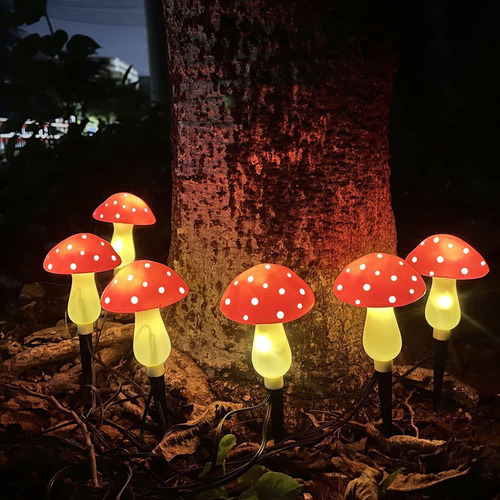 Luz Solar Jardim Cogumelo Luz Jardim À Prova D'água 8pcs - Imagem 10