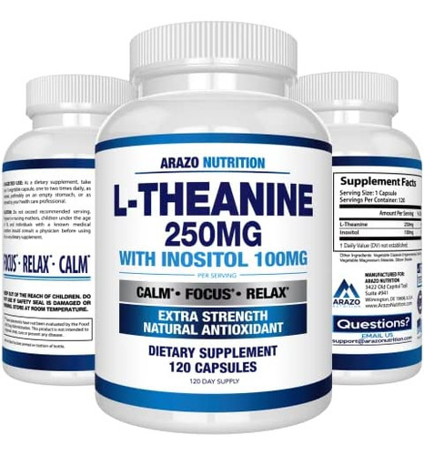 L-teanina 250mg (forte Extra) Com Inositol 100mg, 120 Cápsul - Imagem 6