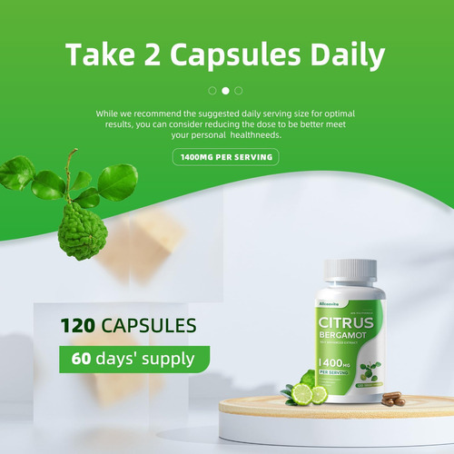 Bergamota Cítrica Orgânica 1400mg, 120 Cápsulas - Imagem 6