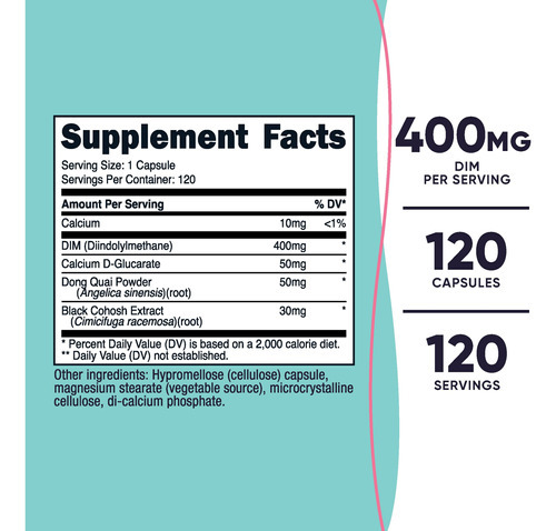 Suplemento Nutricost Diindolilmetano Dim 400 Mg 120 Cápsulas - Imagem 3