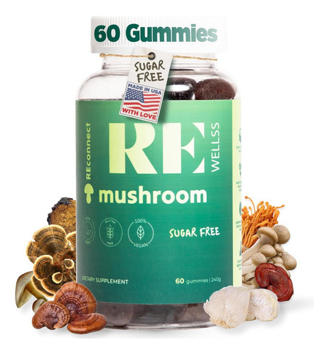 Gomas De Cogumelo Rewellss I Suplemento Vegan Low Carb Lions