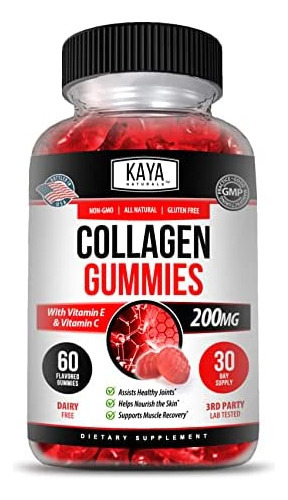 Gomas De Colágeno Kaya Naturals Para Homens E Mulheres - Su