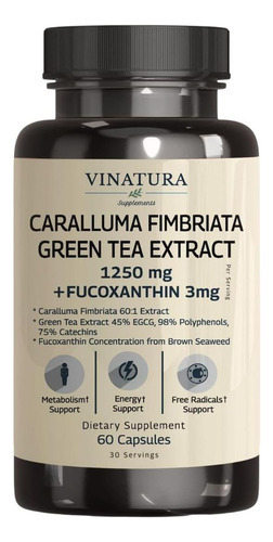 Vinatura Caralluma Fimbriata, Egcg 45% Extrato 1250mg + Fuco