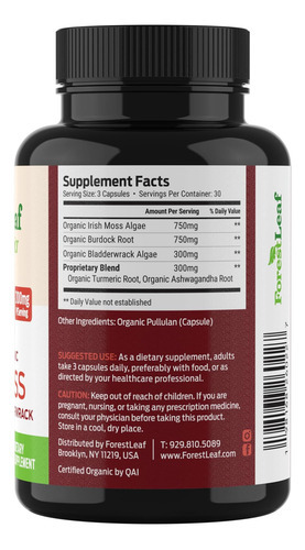 Forestleaf Organic Irish Sea Moss - 2100 Mg Com Bladderwrack - Imagem 8