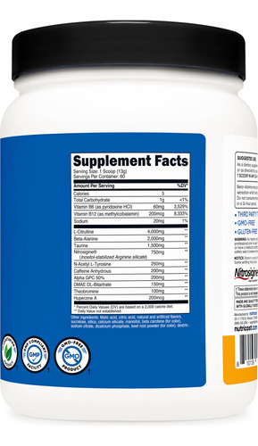 Suplemento Pré-treino Nutricost Pre-workout Complex 200mg - Imagem 6