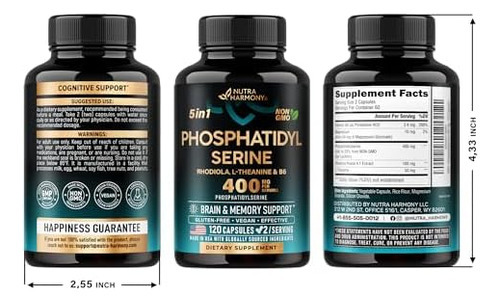 Fosfatidilserina 400 Mg - Suporte Para Cérebro, Memória E Fo - Imagem 9