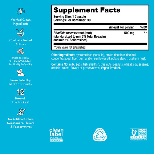 Suplemento Hum Big Chill Com 500 Mg De Rhodiola Rosea 30 Cáp - Imagem 2