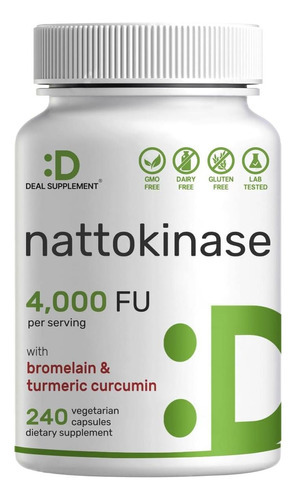 Suplemento Deal Nattokinase 4.000 Fu Por Porção, 240 Cápsula